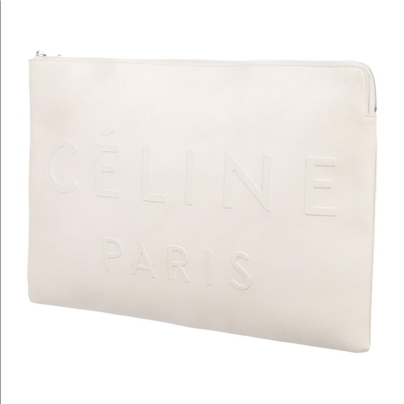 Authentic CÉLINE Phoebe Philo white cream clutch bag - Picture 2 of 6
